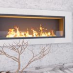 Biocamino mod Globo Bianco da 150 cm con 10 bruciatori - con vetro